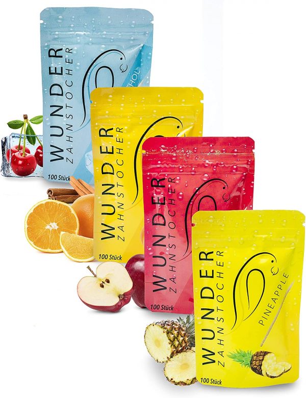 Wunder Zahnstocher Cool Fruit Pack Bag (4x100 Stück)