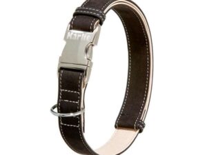 Karlie Buffalo Ultra Halsband - Schwarz/Hellbeige - 40 mm / 55-75 cm