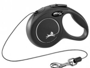 FLEXI Rollleine New CLASSIC Seil - 3m, bis 8kg - Schwarz