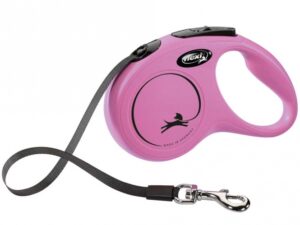 FLEXI Rollleine New CLASSIC Gurt - 5m, bis 15kg - Pink