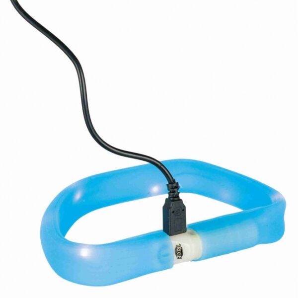 Trixie Flash Leuchtband USB - extra breit - blau / 70 cm – Bild 3