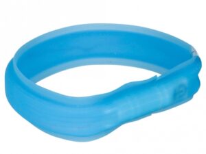 Trixie Flash Leuchtband USB - extra breit - blau / 70 cm