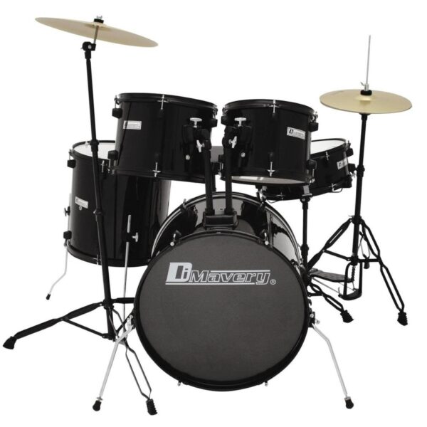 DIMAVERY DS-200 Schlagzeug-Set, schwarz