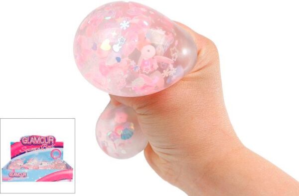Quetschball Glitterblume, 4-fach sortier