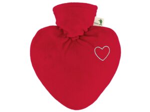 HUGO FROSCH Wärmflasche Herz 1,0l Veloursbezug rot
