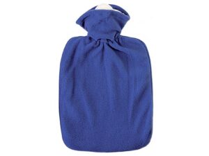 HUGO FROSCH Wärmflasche Klassik Fleecebezug 1,8 l blau